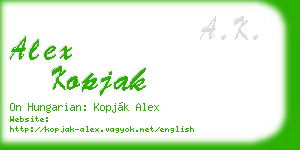 alex kopjak business card