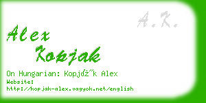 alex kopjak business card